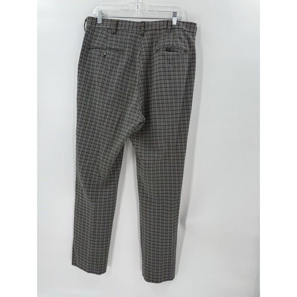 Vintage 70's Wash & Wear Men's 36" x 32" Plaid Polyester Knit Retro Disco Pants - Picture 7 of 11